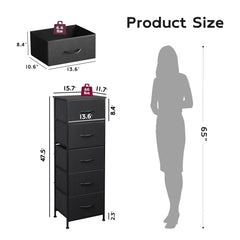Charcoal black fabric bin dresser with WLIVE branding