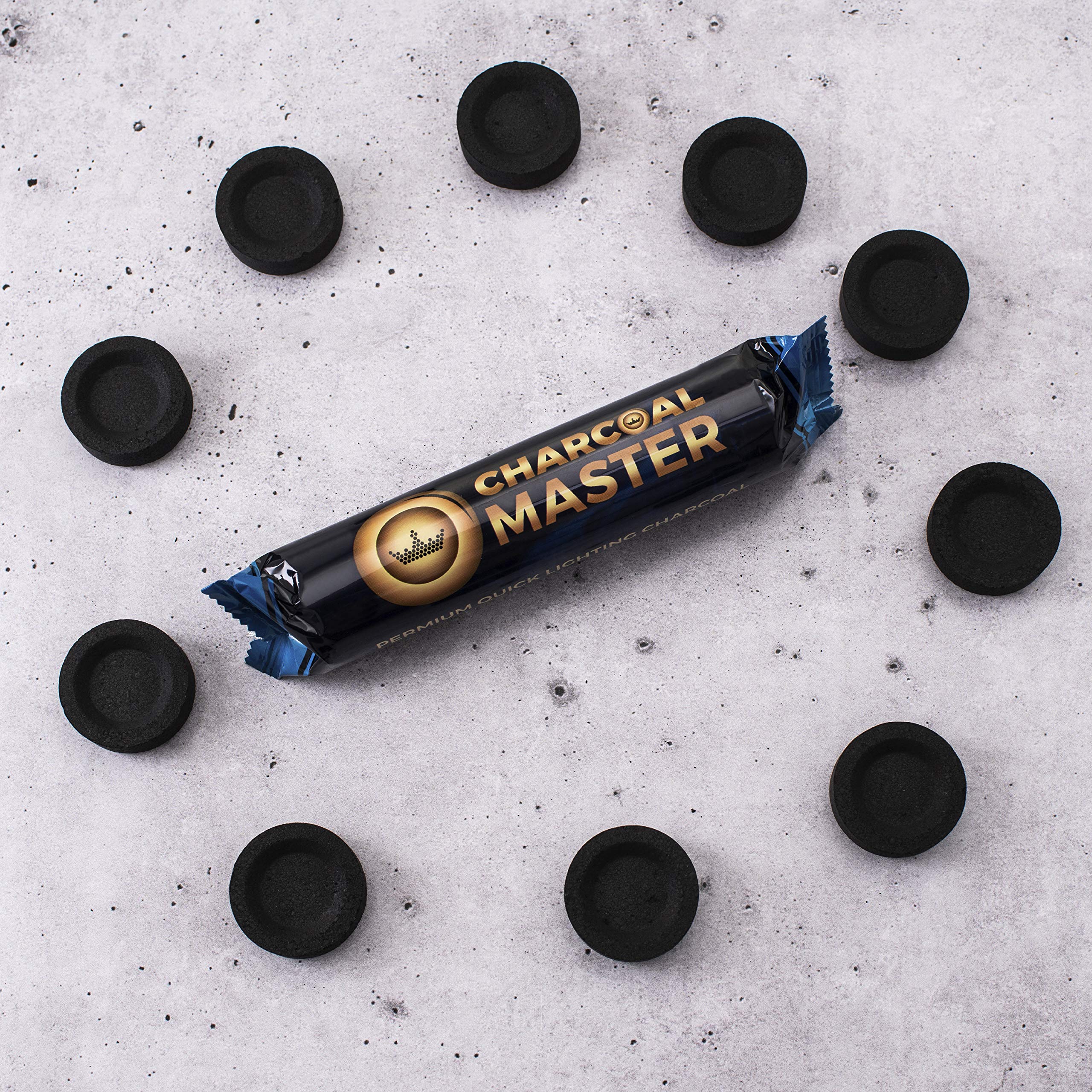 Charcoal disks incense 33mm close up