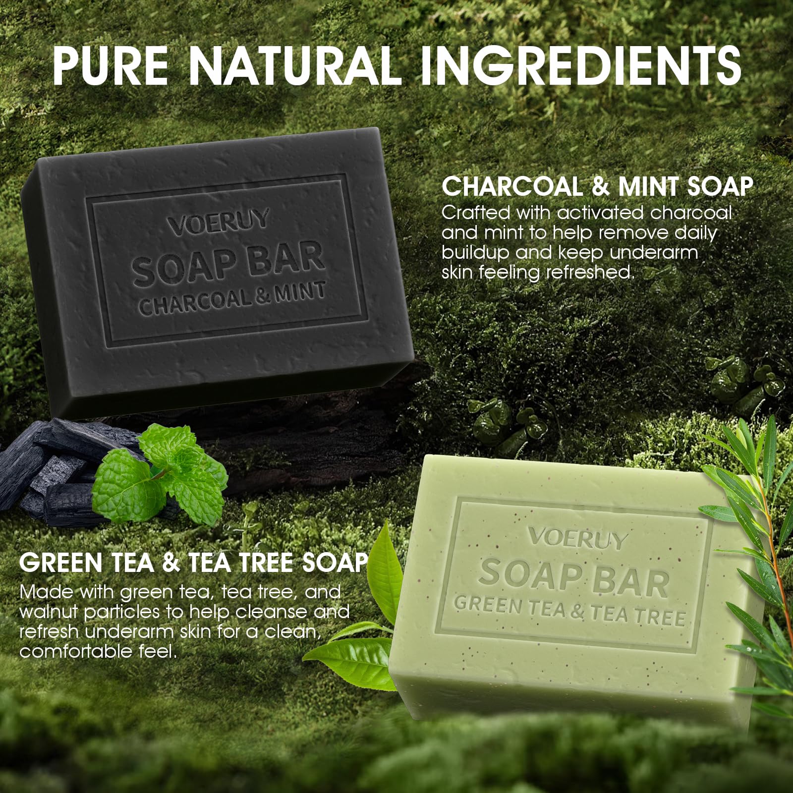 Charcoal Mint soap for odor control and cleansing