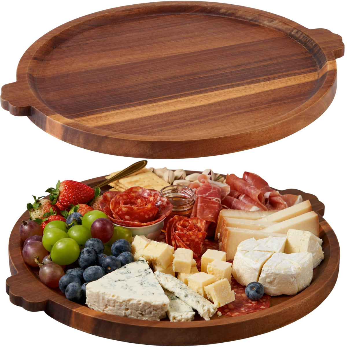 Charcuterie board made from solid acacia wood