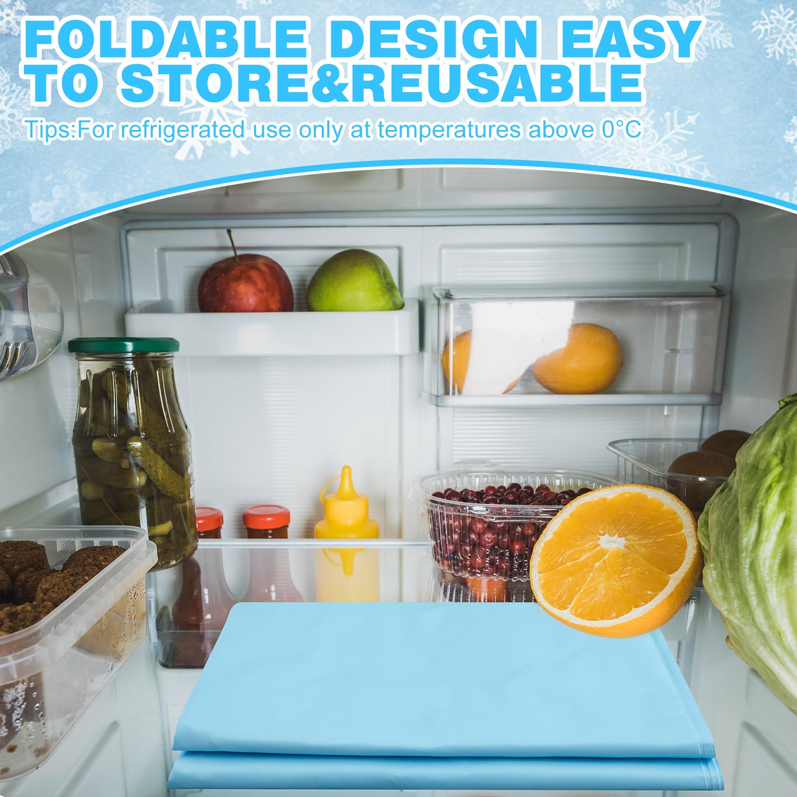 Gel filled mat keeps foods cold about 2 hours
