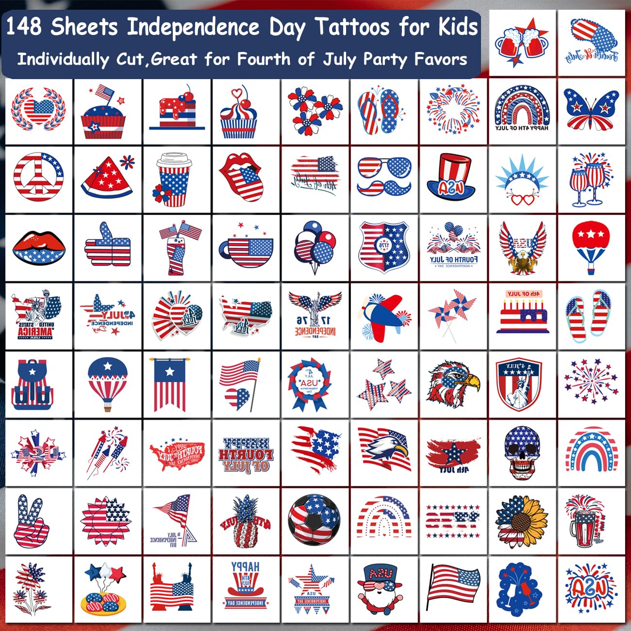waterproof long lasting patriot tattoos for independence day
