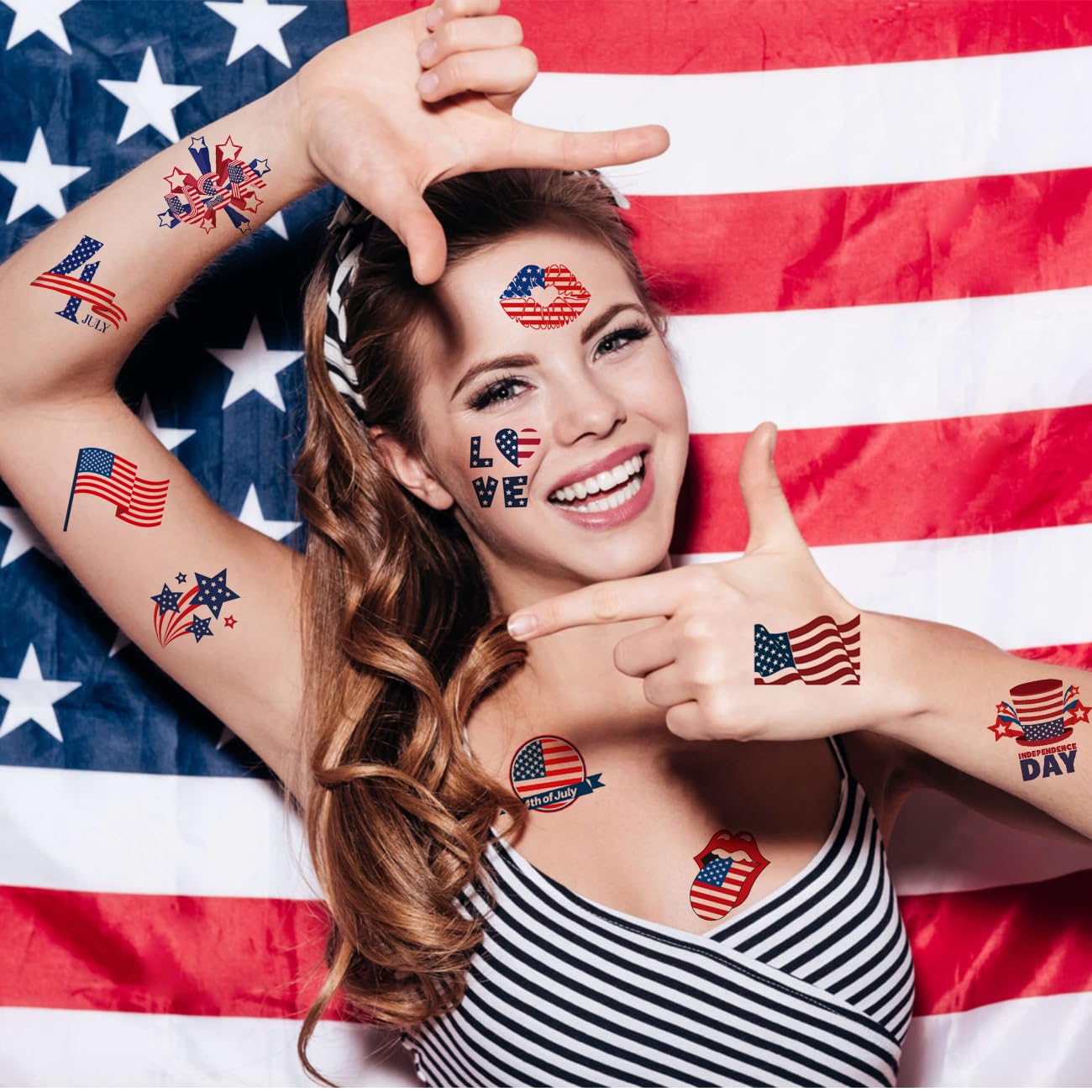 stars and stripes tattoo sheets for arms and legs