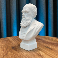 Charles Darwin Bust 13cm white PLA decorative figure for bookcase