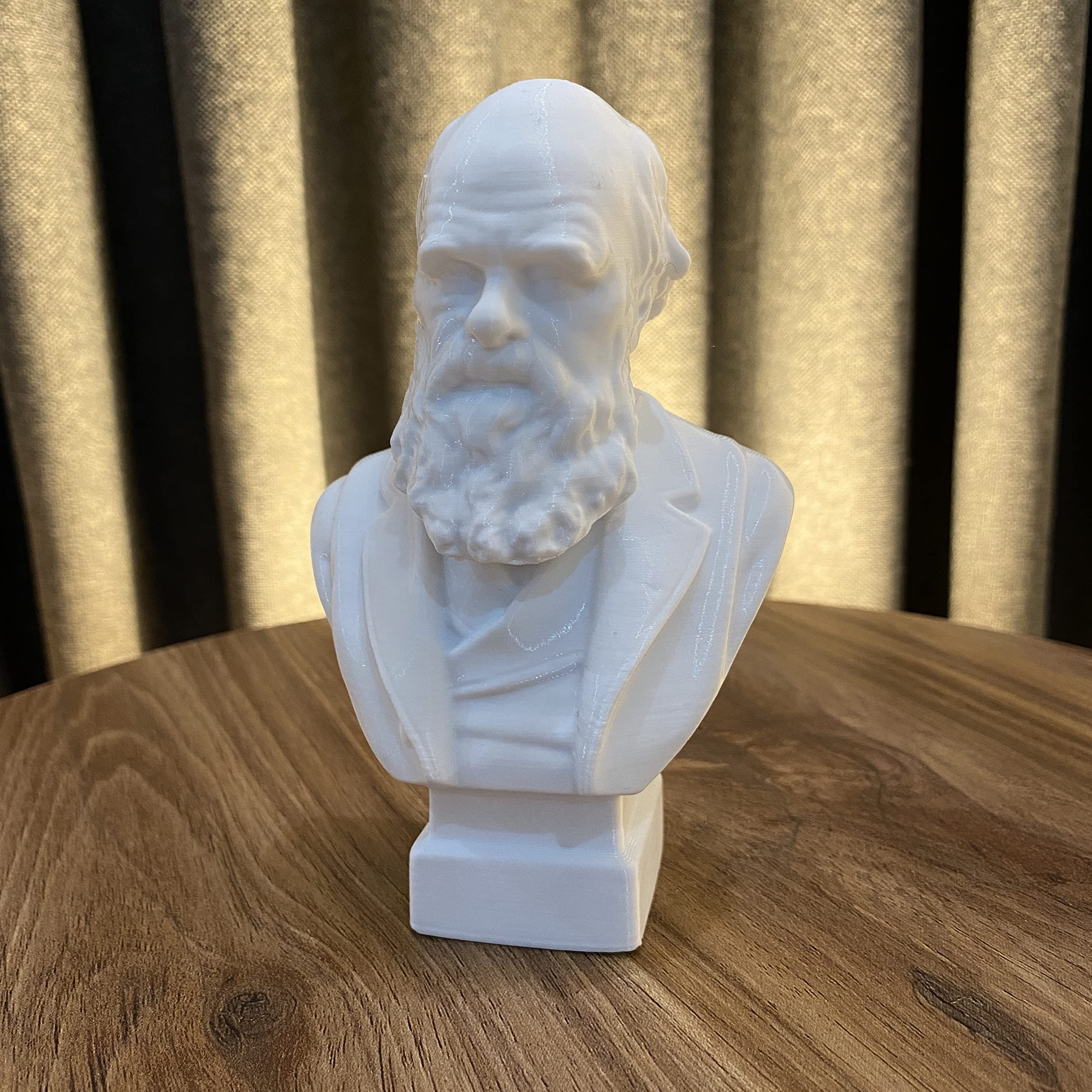 Charles Darwin Bust 3D printed PLA sculpture for desk