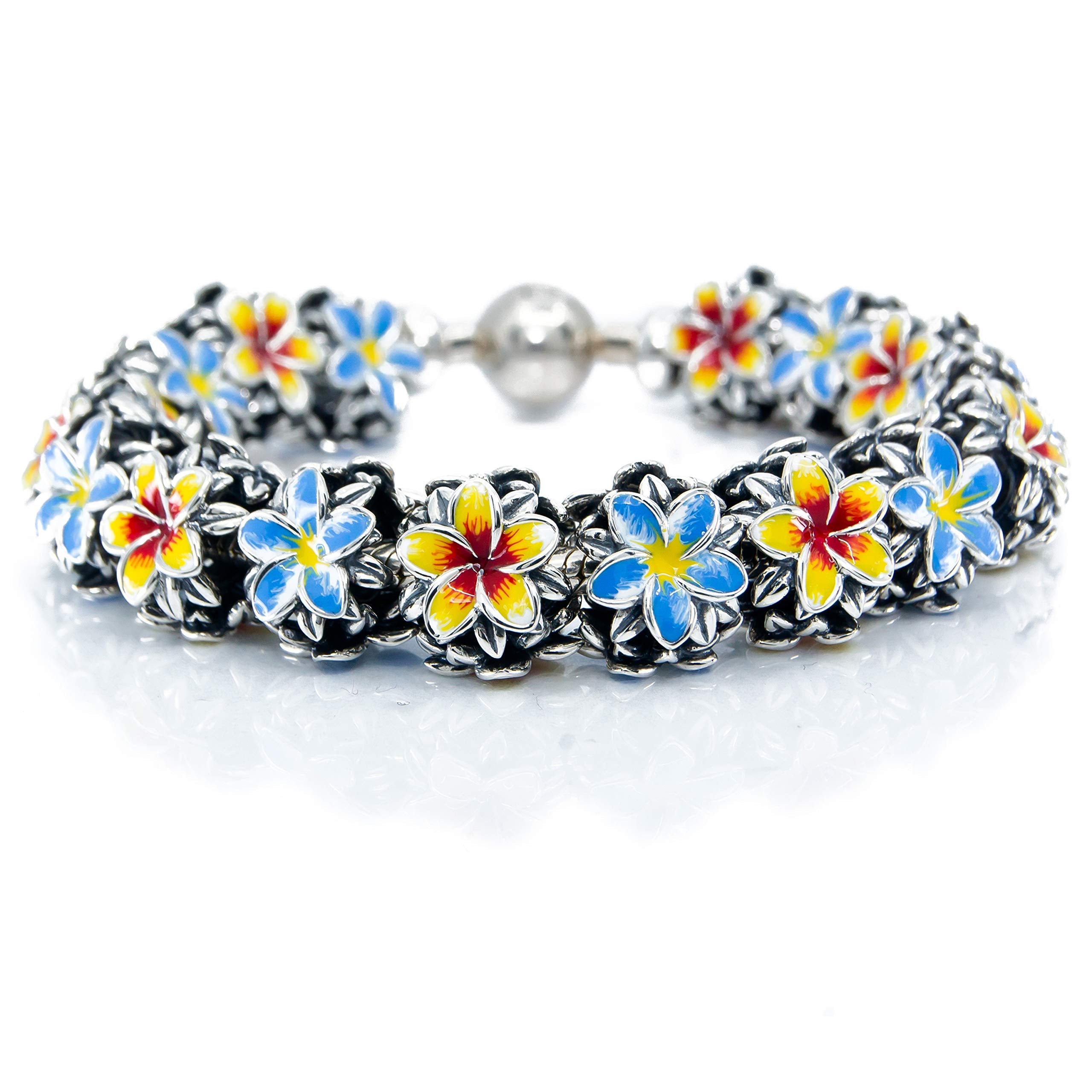 Sterling silver 925 Frangipani charm closeup