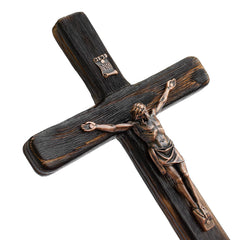 Copper-plated Jesus crucifix attached with nails