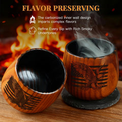 Charred wood bourbon glass 11oz by Ocelamior