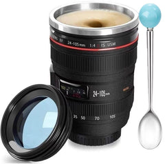 Chasing Y camera lens mug front view