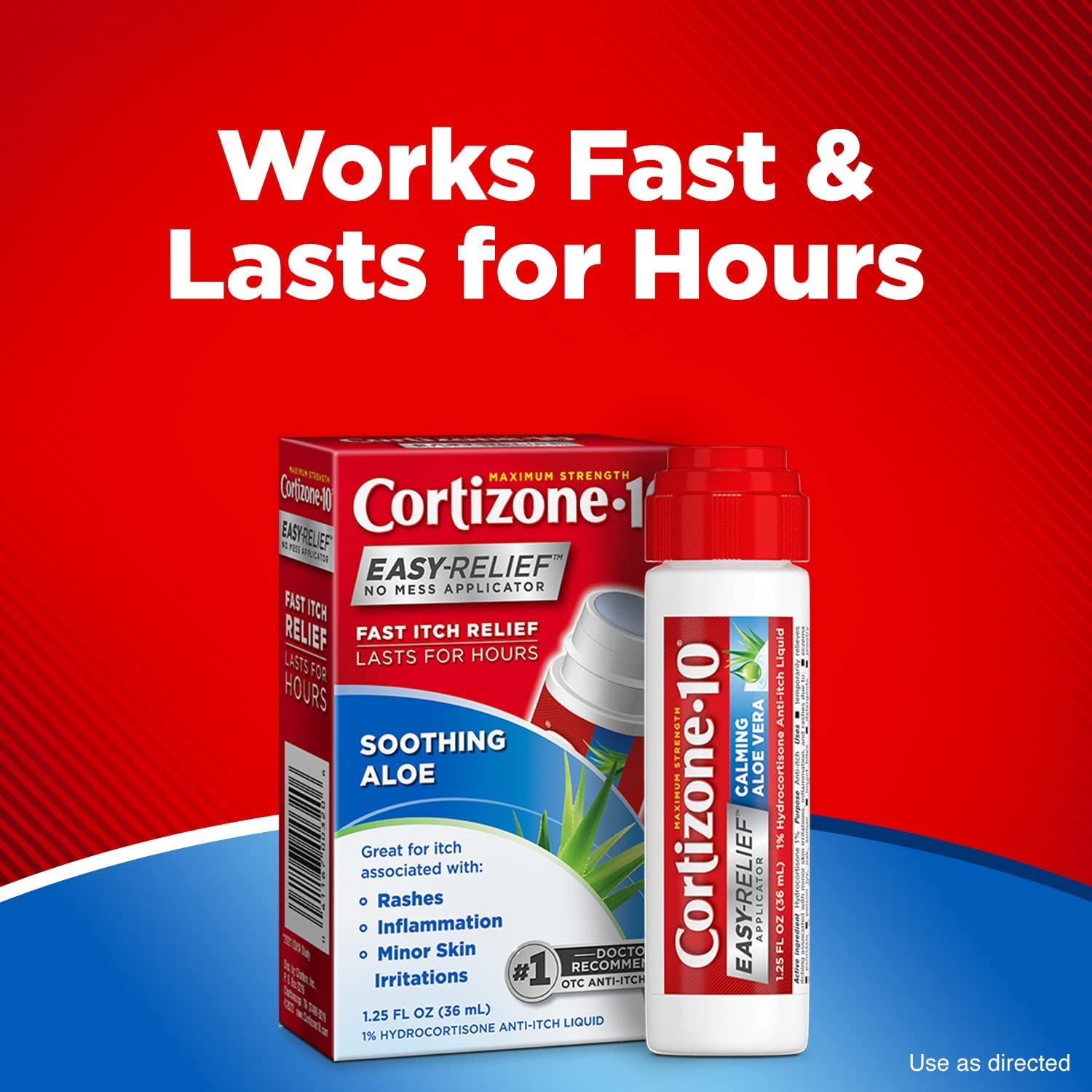 CHATTEM Cortizone-10 Easy Relief Applicator Anti-Itch Liquid 1.25 oz front packaging