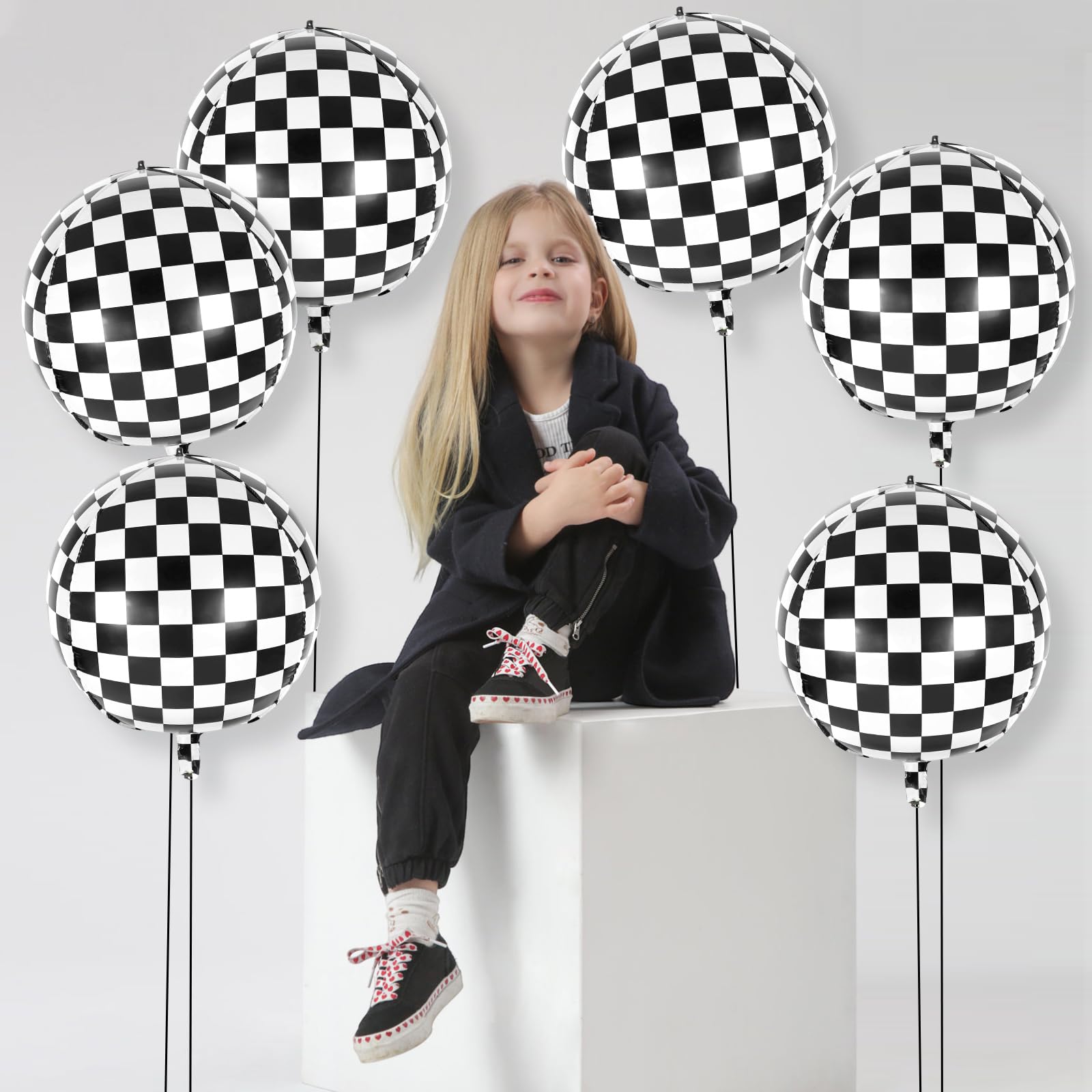 Foil balloons 6 pack with 32.8 feet ribbons