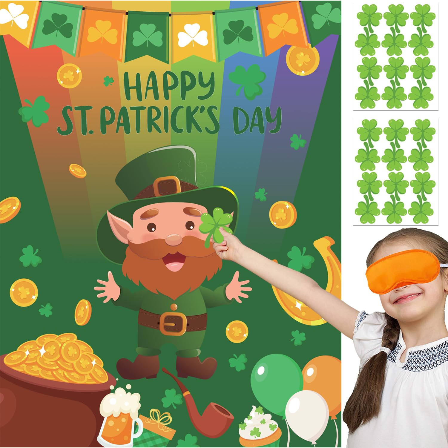 CheerChamp Pin the Shamrock game poster 21.5 x 27.5 inches for St Patrick's Day