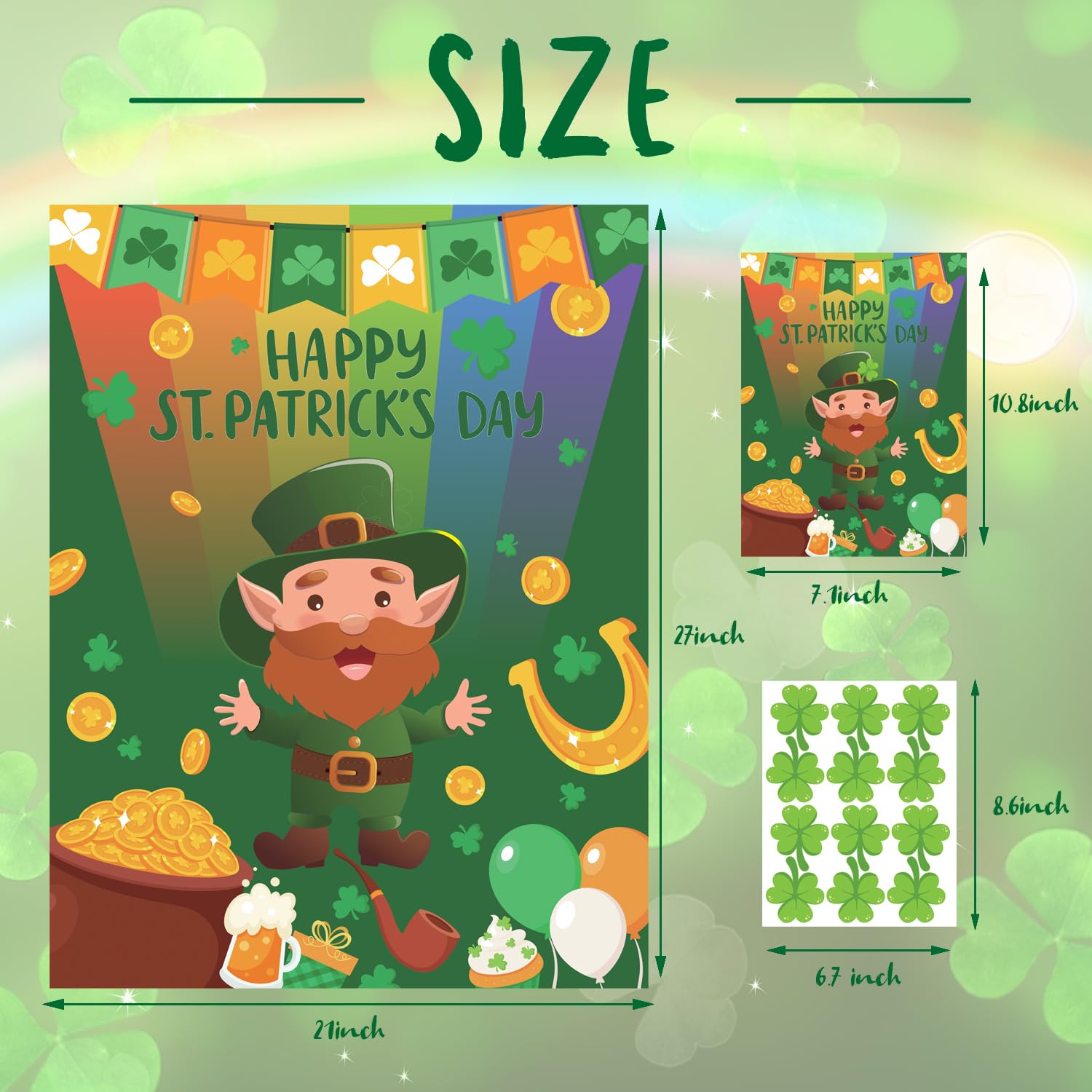 Reusable Shamrock stickers for CheerChamp game set