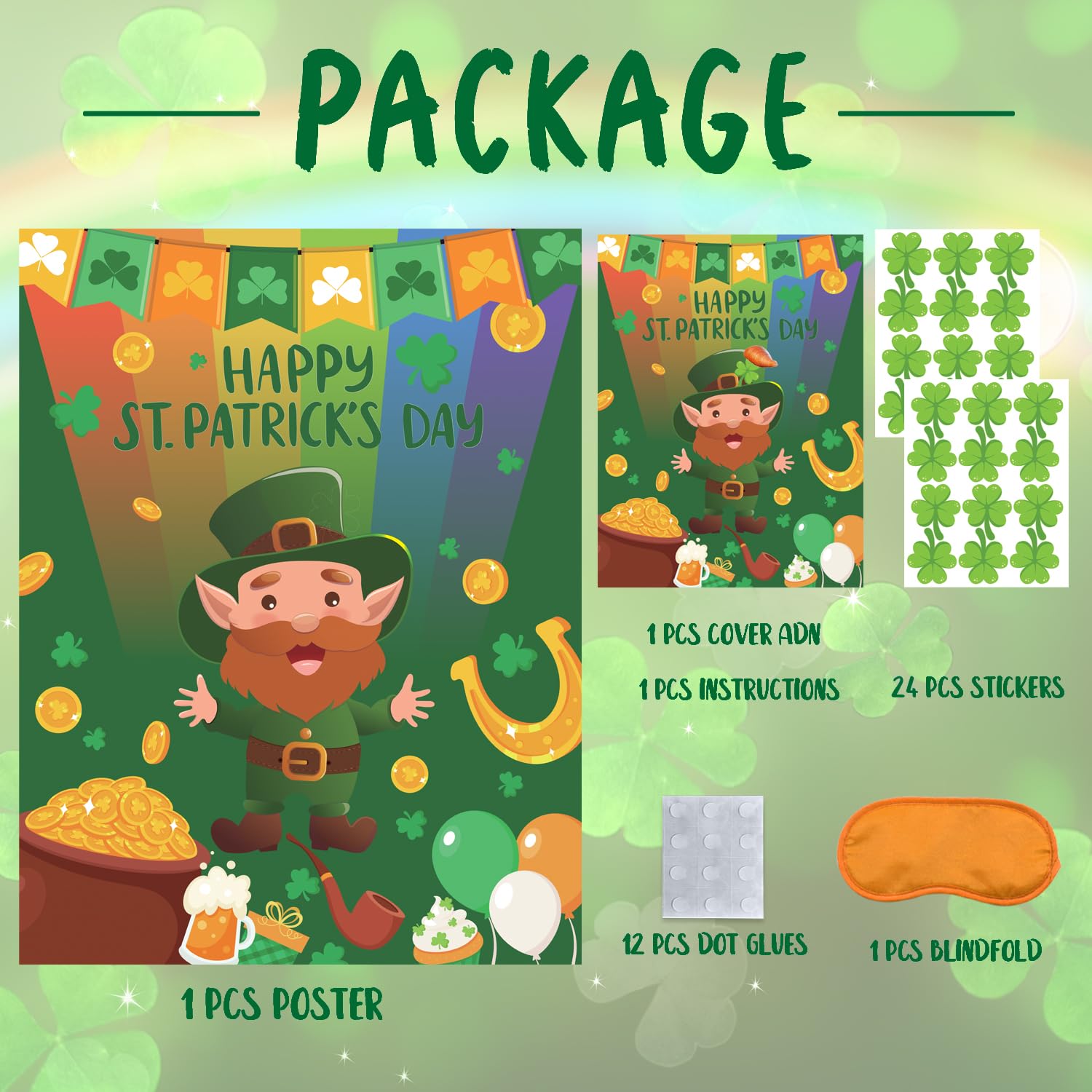 St Patrick's Day poster decor suitable for classrooms and family game nights