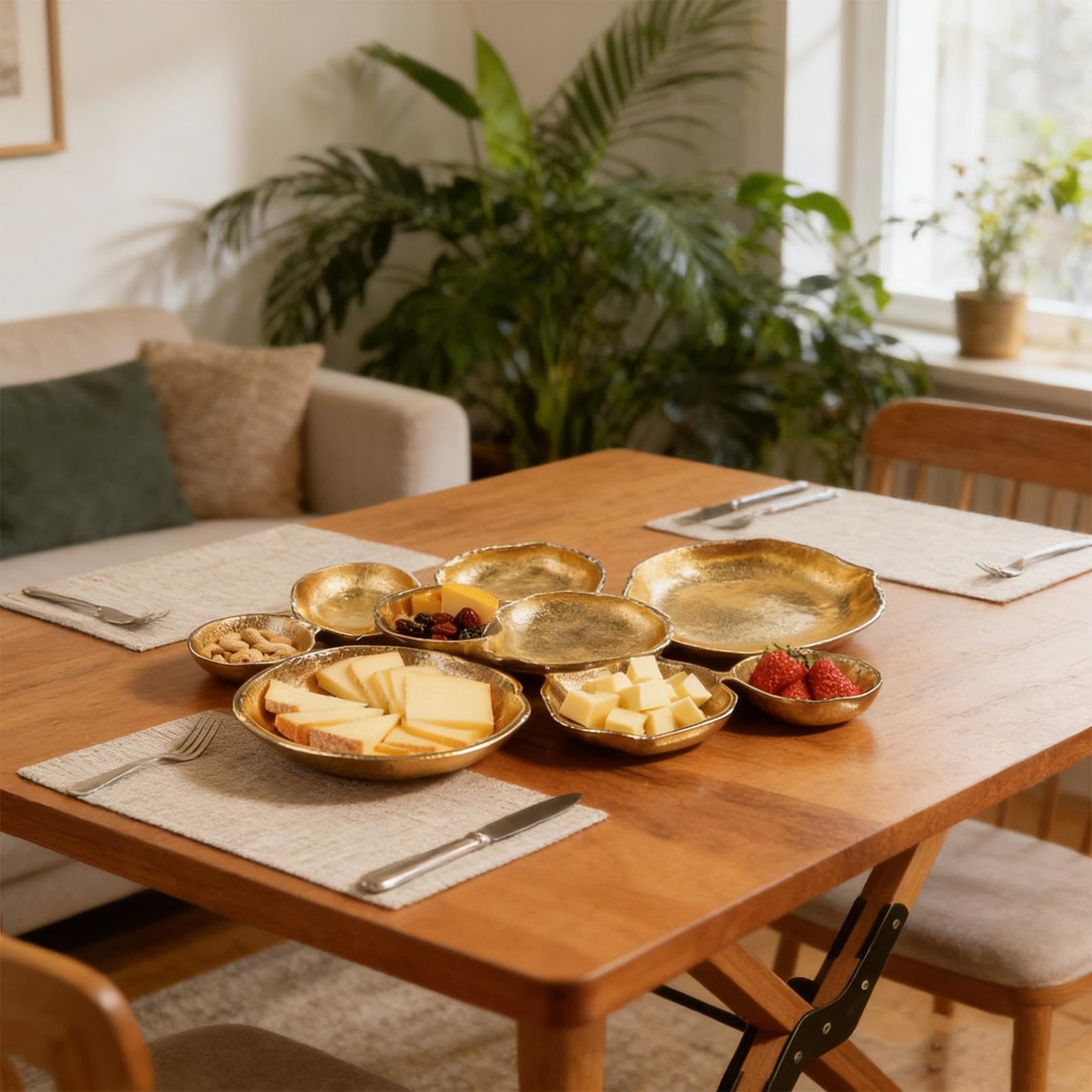 Snack tray and appetizer platter with integrated compartments