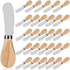 Cheese spreader knives set with wood handles