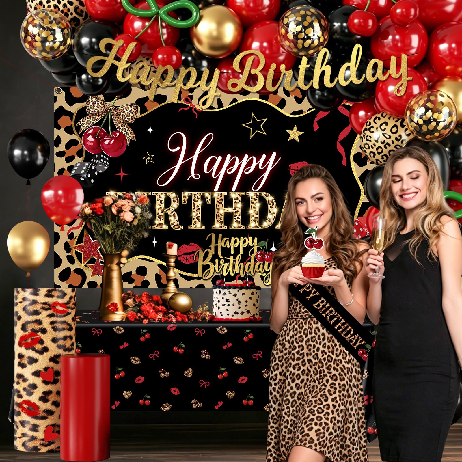 Cheetah print backdrop 5ft by 3ft as part of the kit