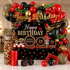 273pc cheetah birthday decorations kit with banner backdrop and toppers