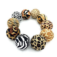 Tiger print fabric wrapped ball for nursery decor