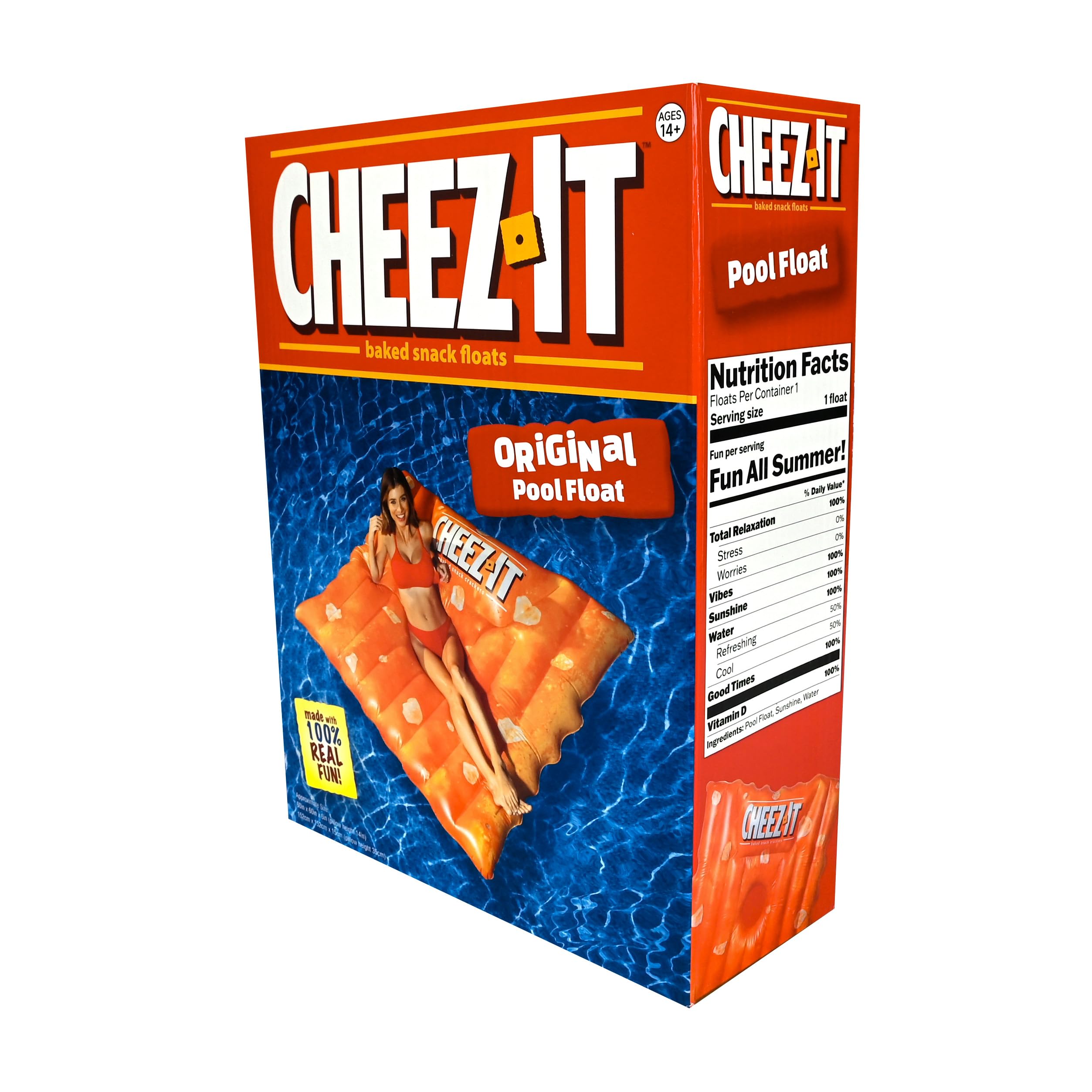 Cheez-It pool float for pool beach backyard use