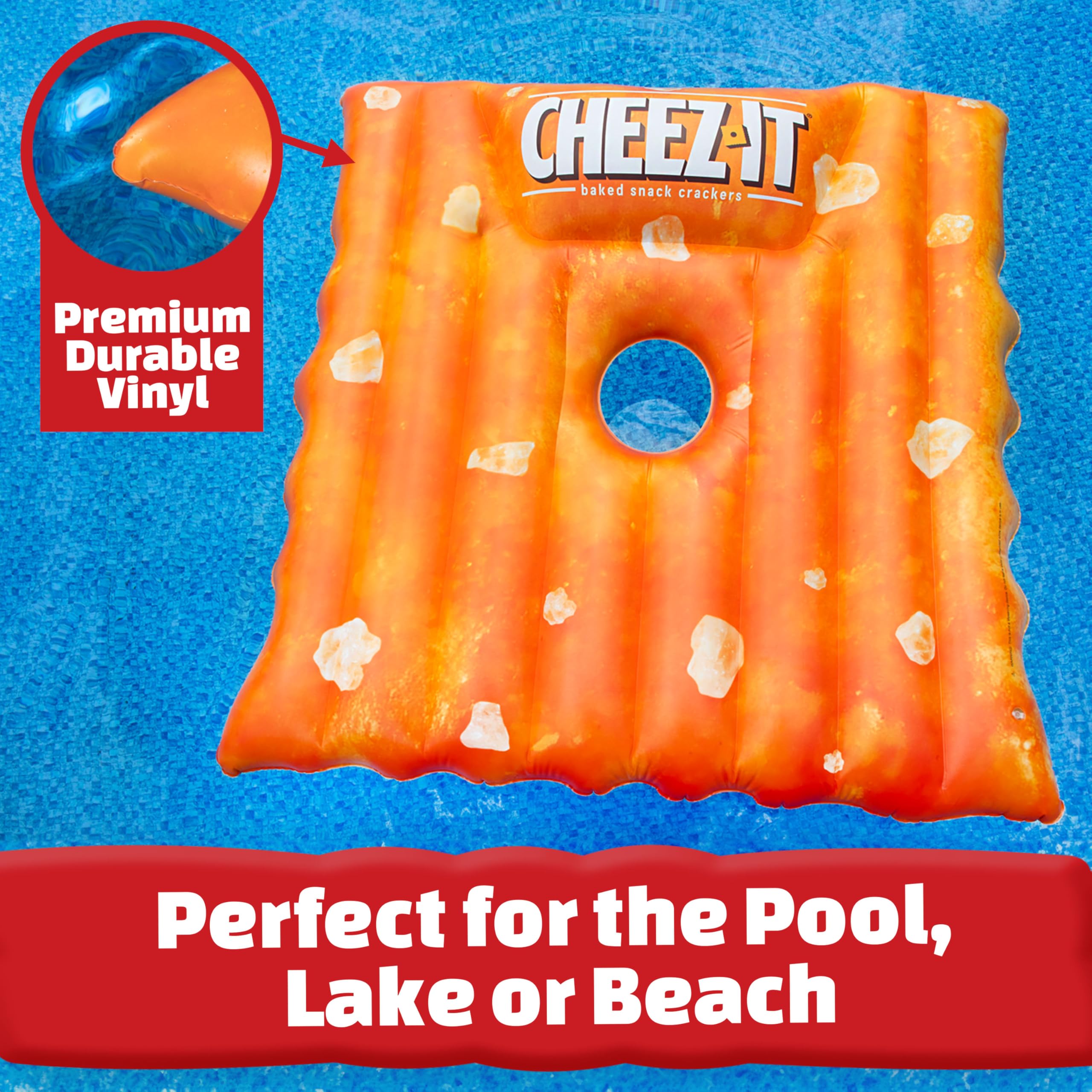 Center hole design pool float for added comfort