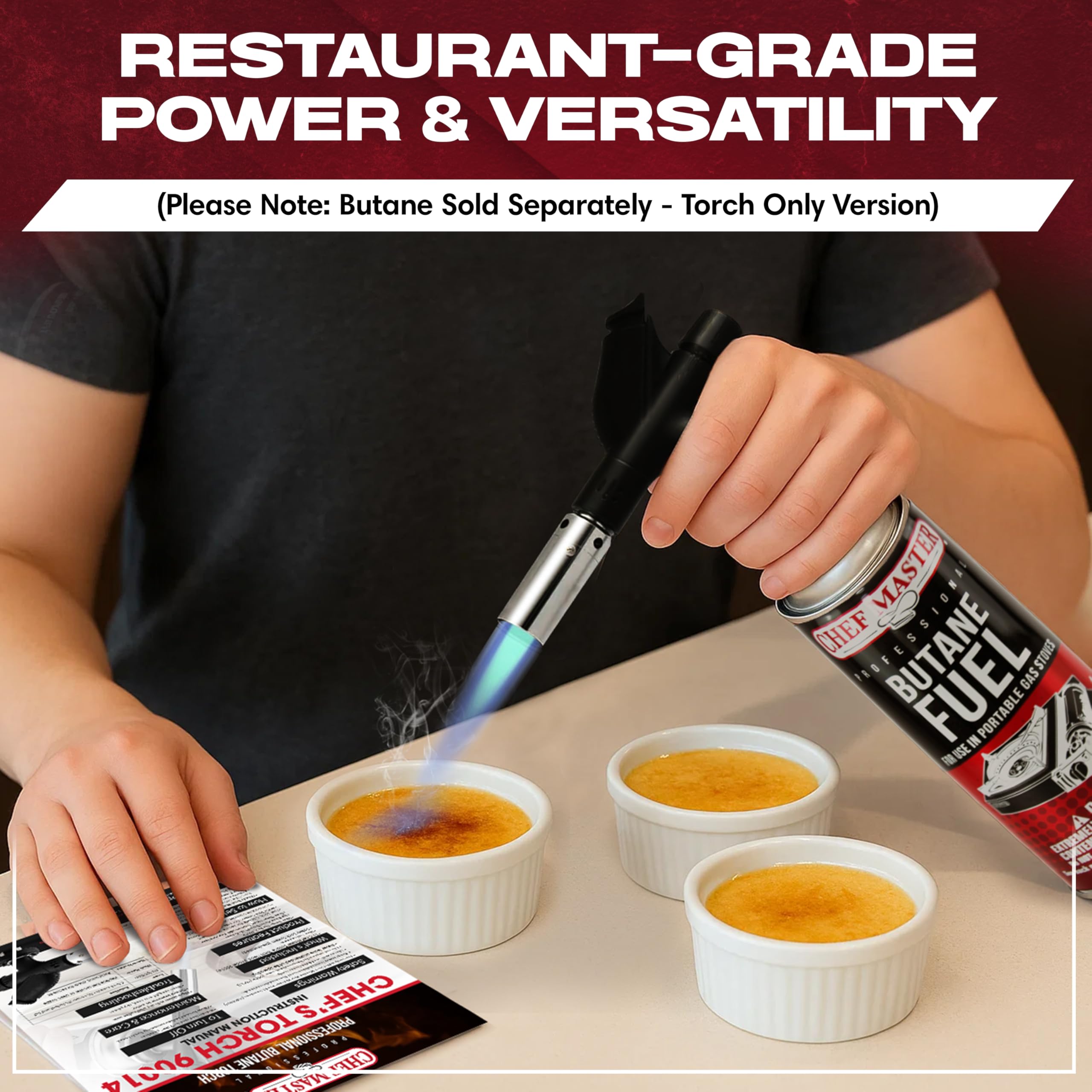 Anti-Flare technology for safe stable flames on Chef Master torch