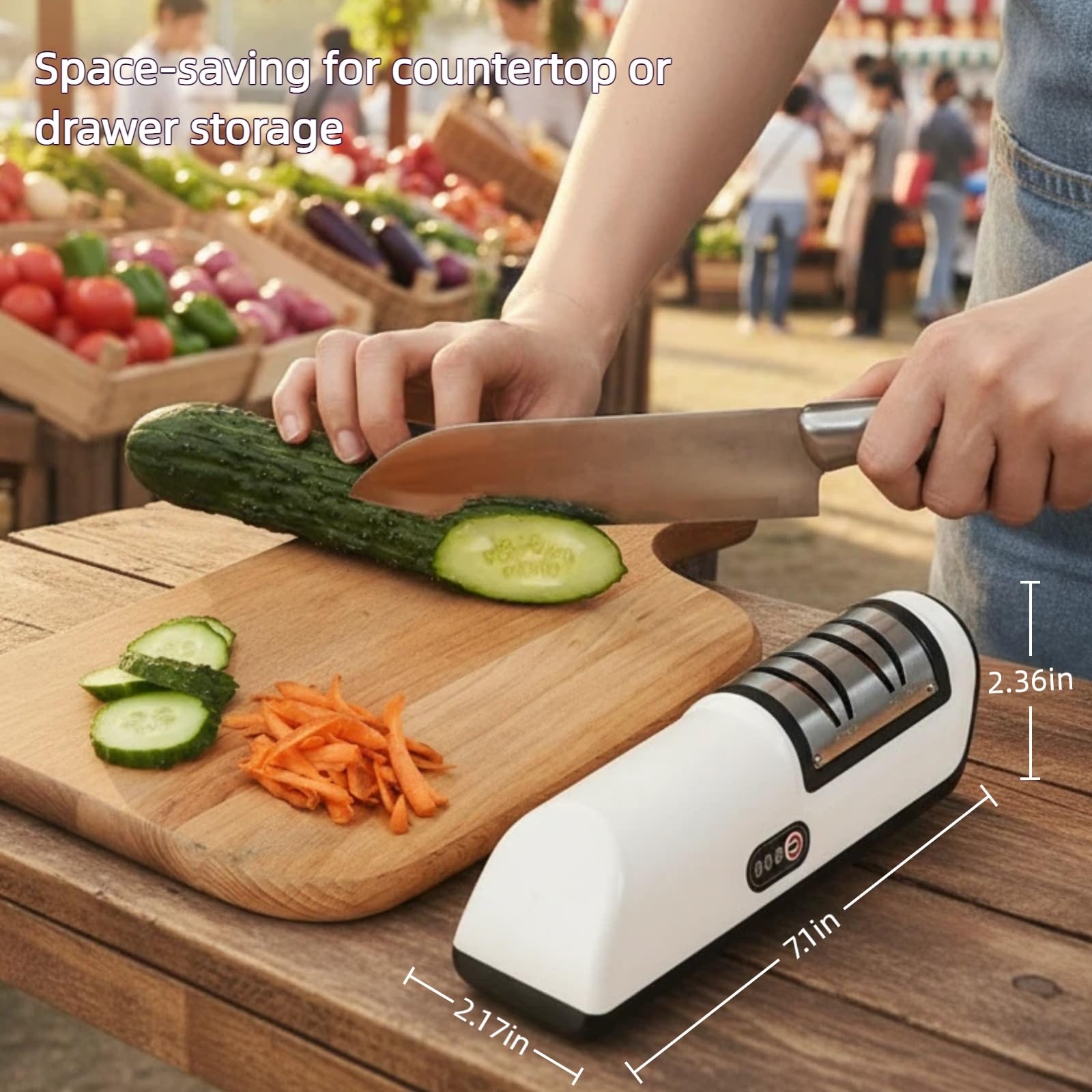 Two-slot design for chef and paring knives