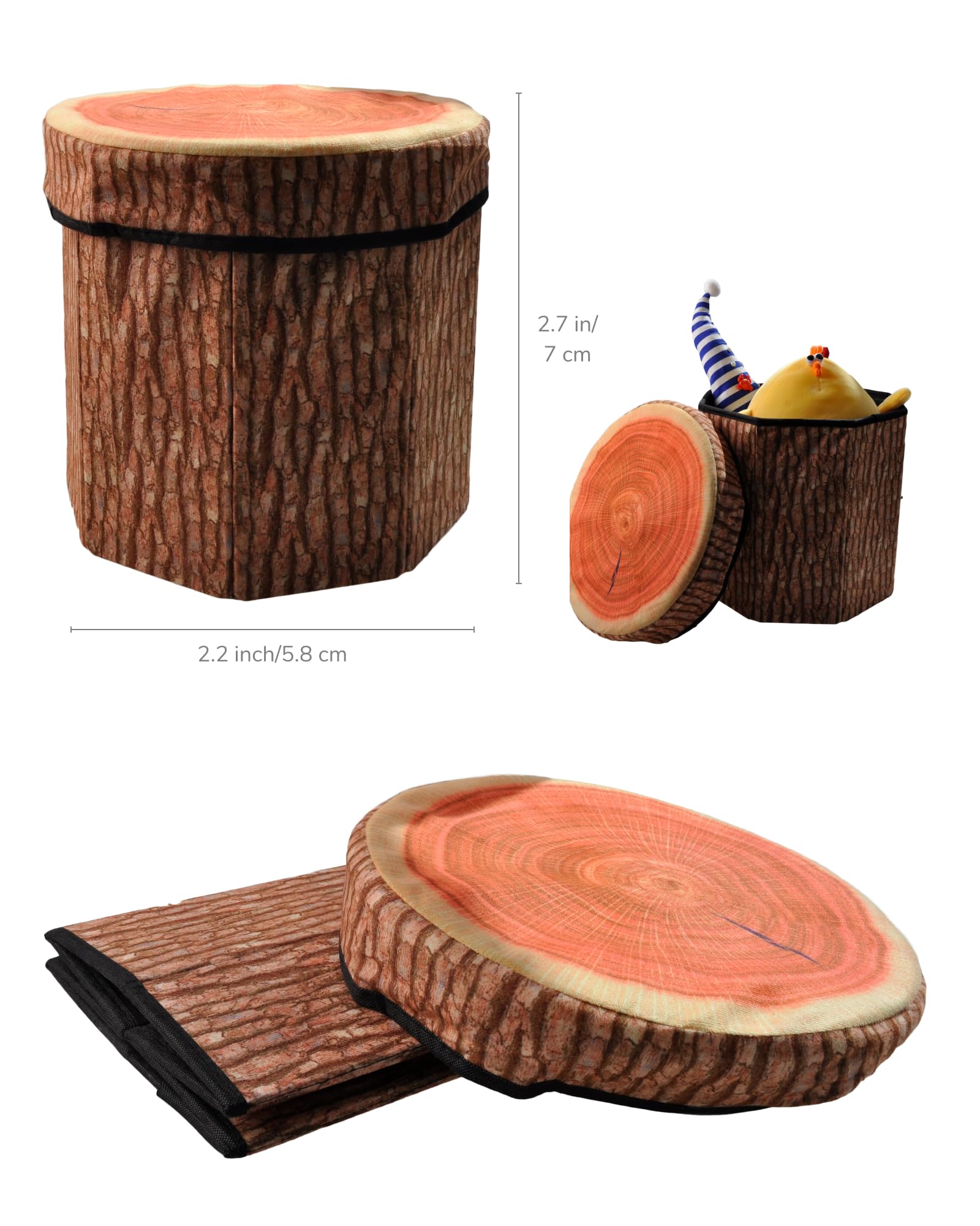 Foldable lid storage CHEFAN stool open showing storage