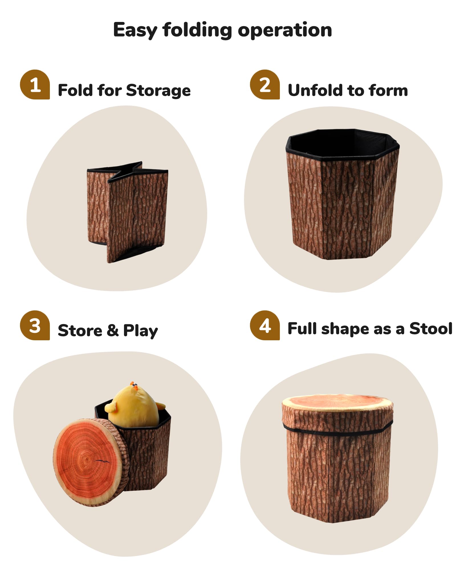 Kids room CHEFAN stool dimensions 12x12x12 in