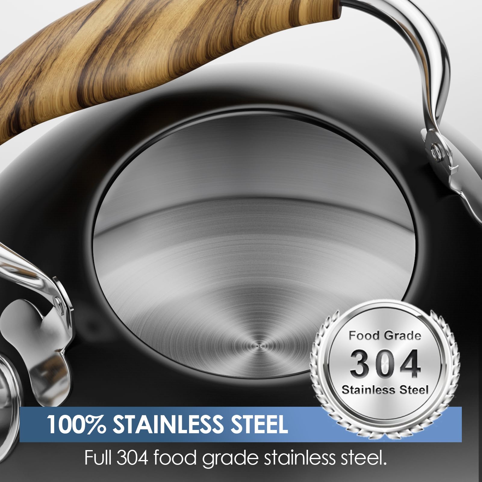 2.6 quart capacity tea kettle for families