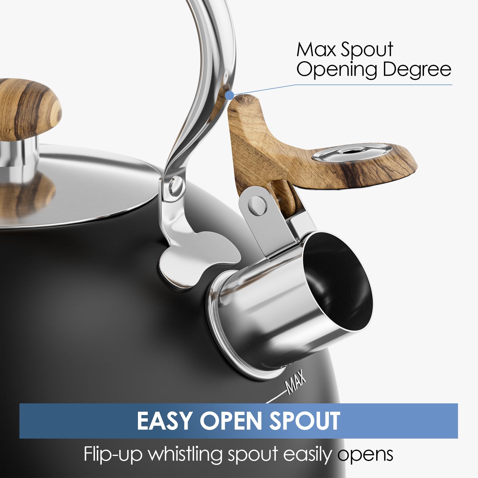 Gas electric stovetop compatible tea kettle