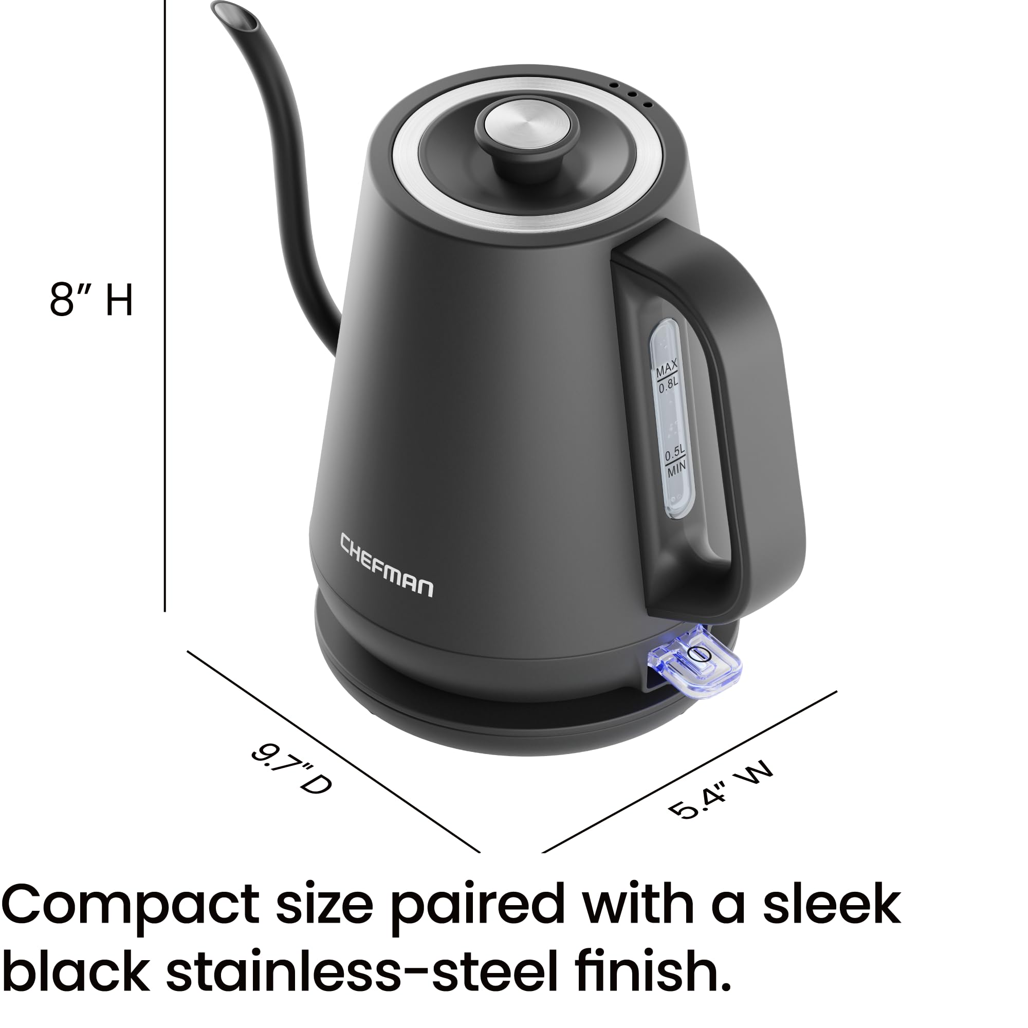 cETL approved Chefman Gooseneck Electric Kettle