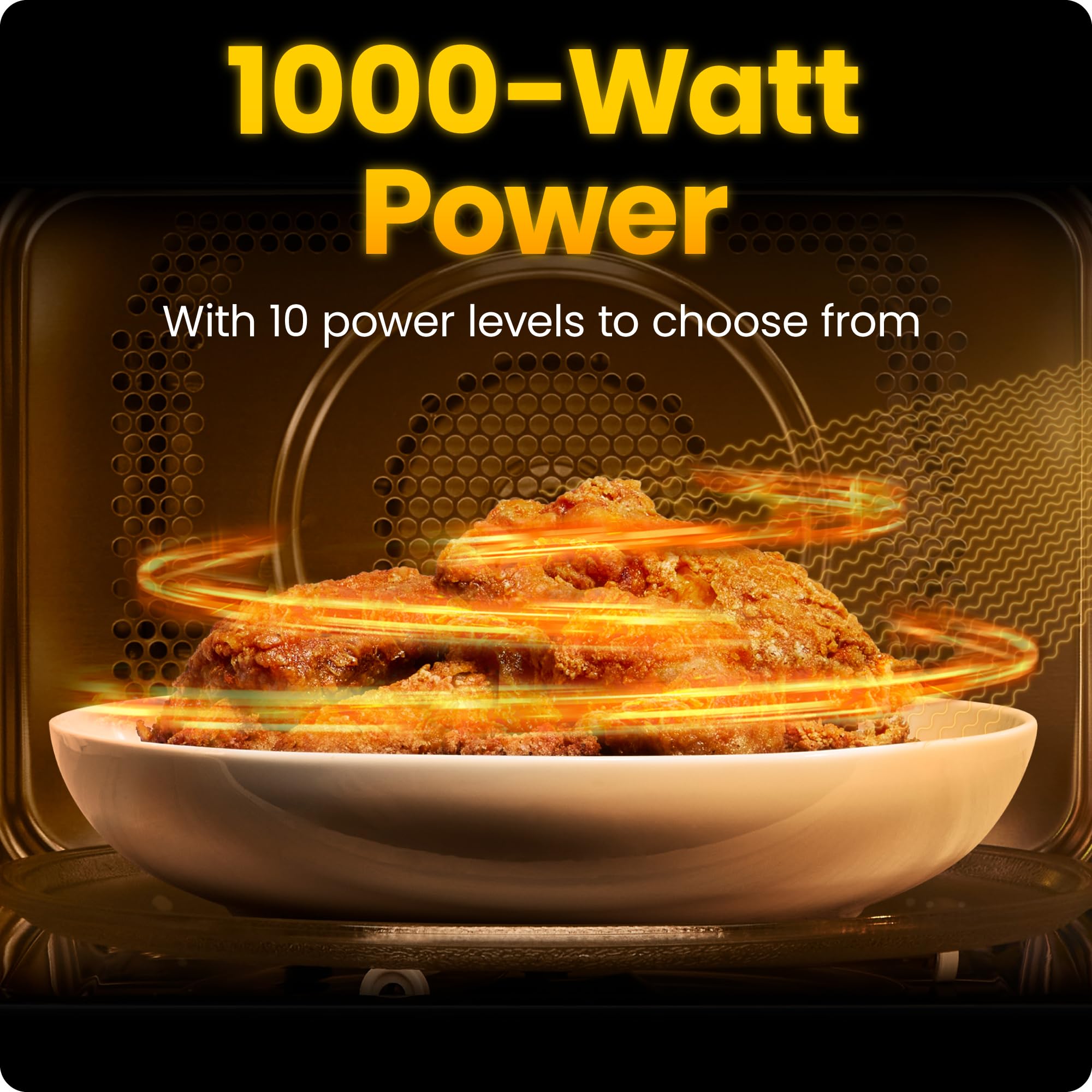 Ten power levels for precise heat control in Chefman microwave