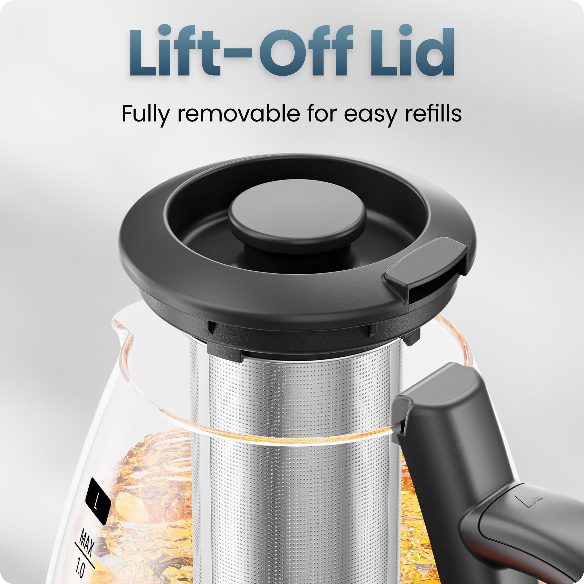 Stainless steel filter and cool touch handle