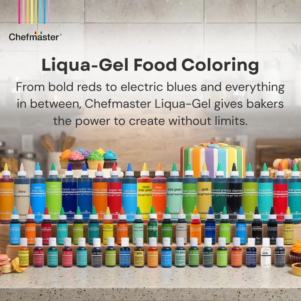 Liqua-Gel coal black color for icing and fondant by Chefmaster