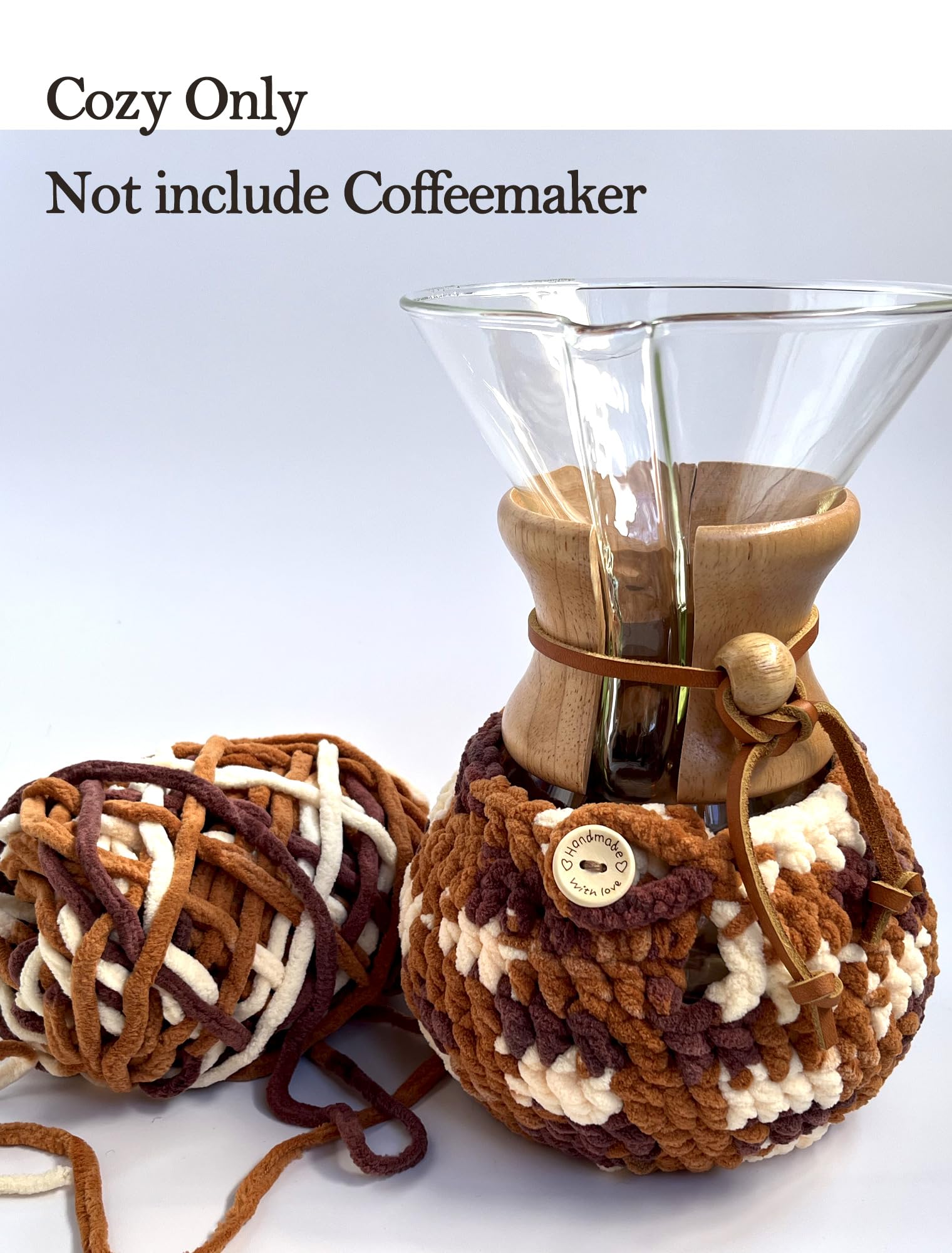 Giftable Christmas crochet cozy for Chemex lovers 6 Cup