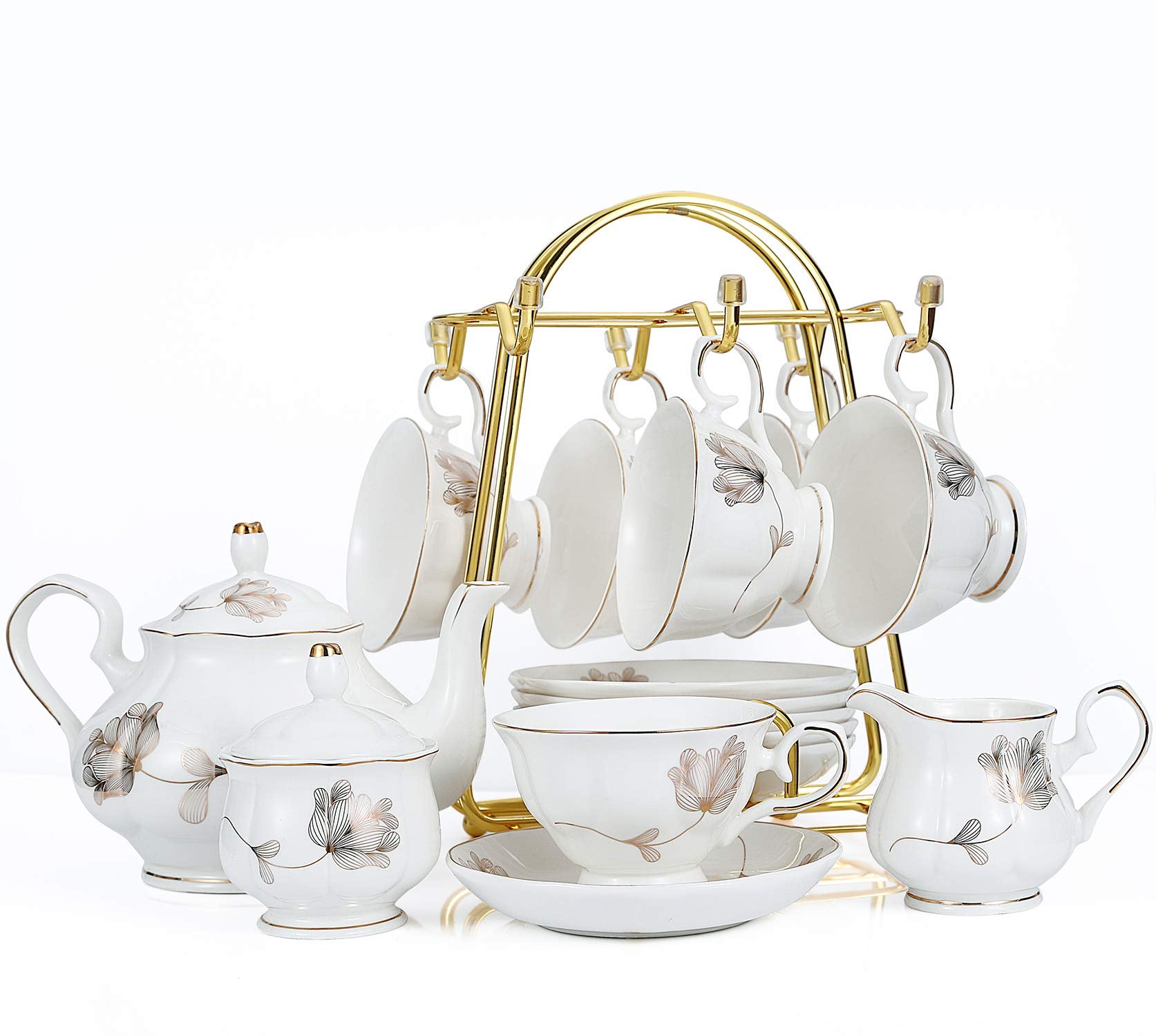 CHENP.HMC 22-Piece Tea Set teapot and cups