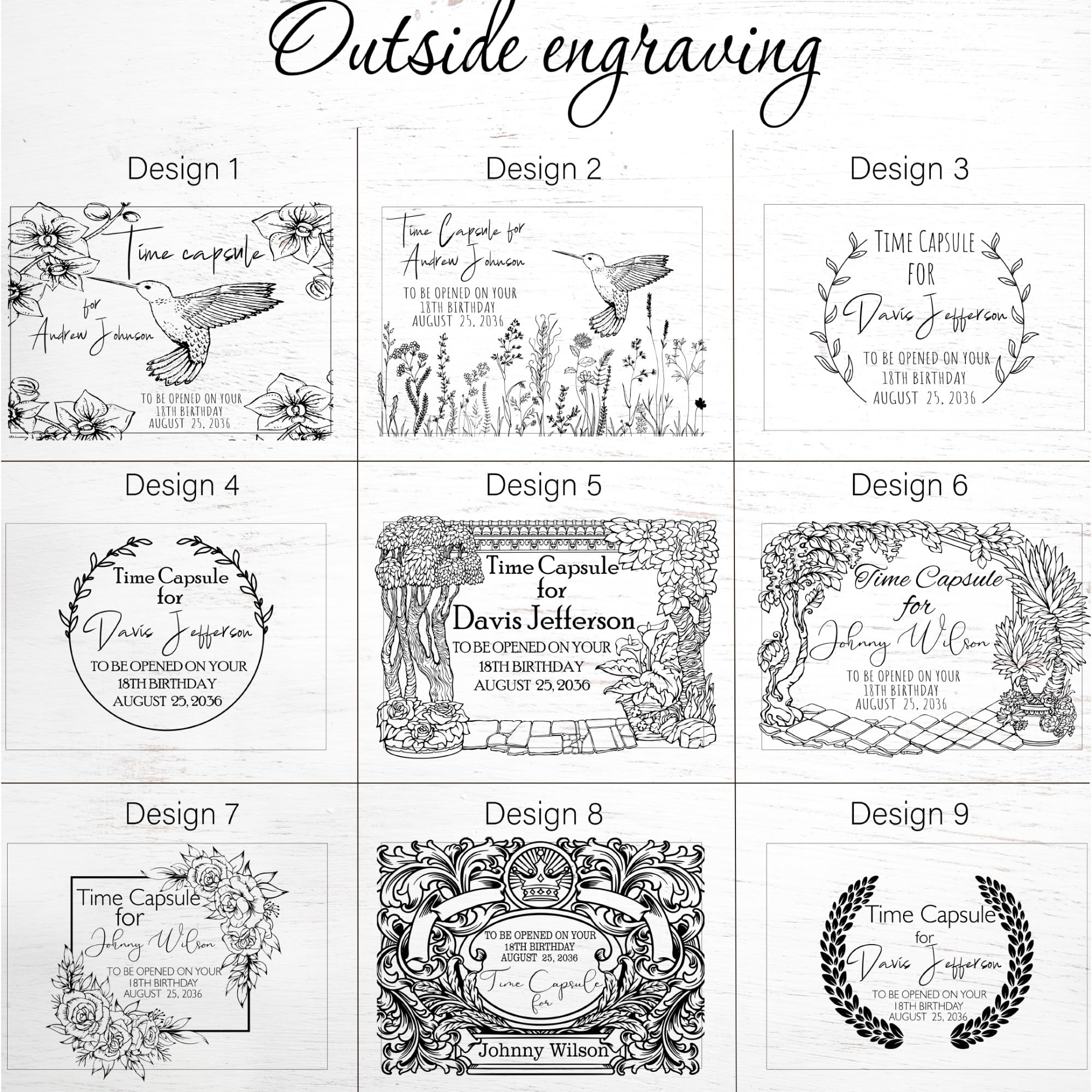 Cherished Milestones Time Capsule Size 2 external dimensions 8.5 x 8 x 2.5 in