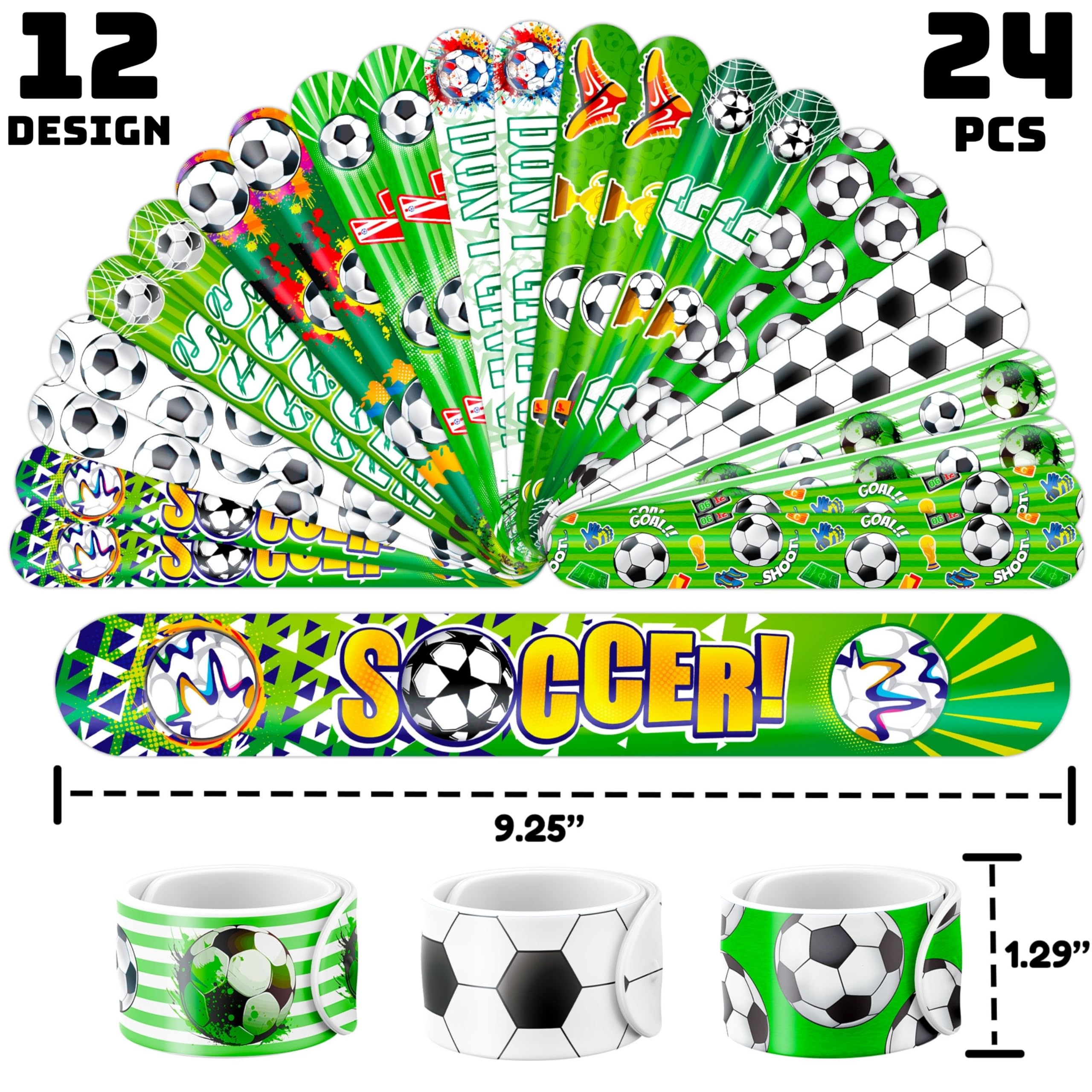 24 slap bracelets included in Cherisnowy soccer party favors