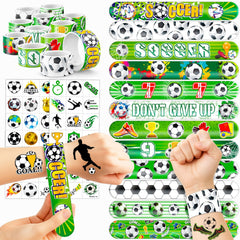 Cherisnowy 72 piece soccer party favors set with tattoos and bracelets