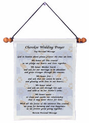 Cherokee Wedding Prayer personalized wall hanging with hanging rod and cord 9.25 x 11.5 inches