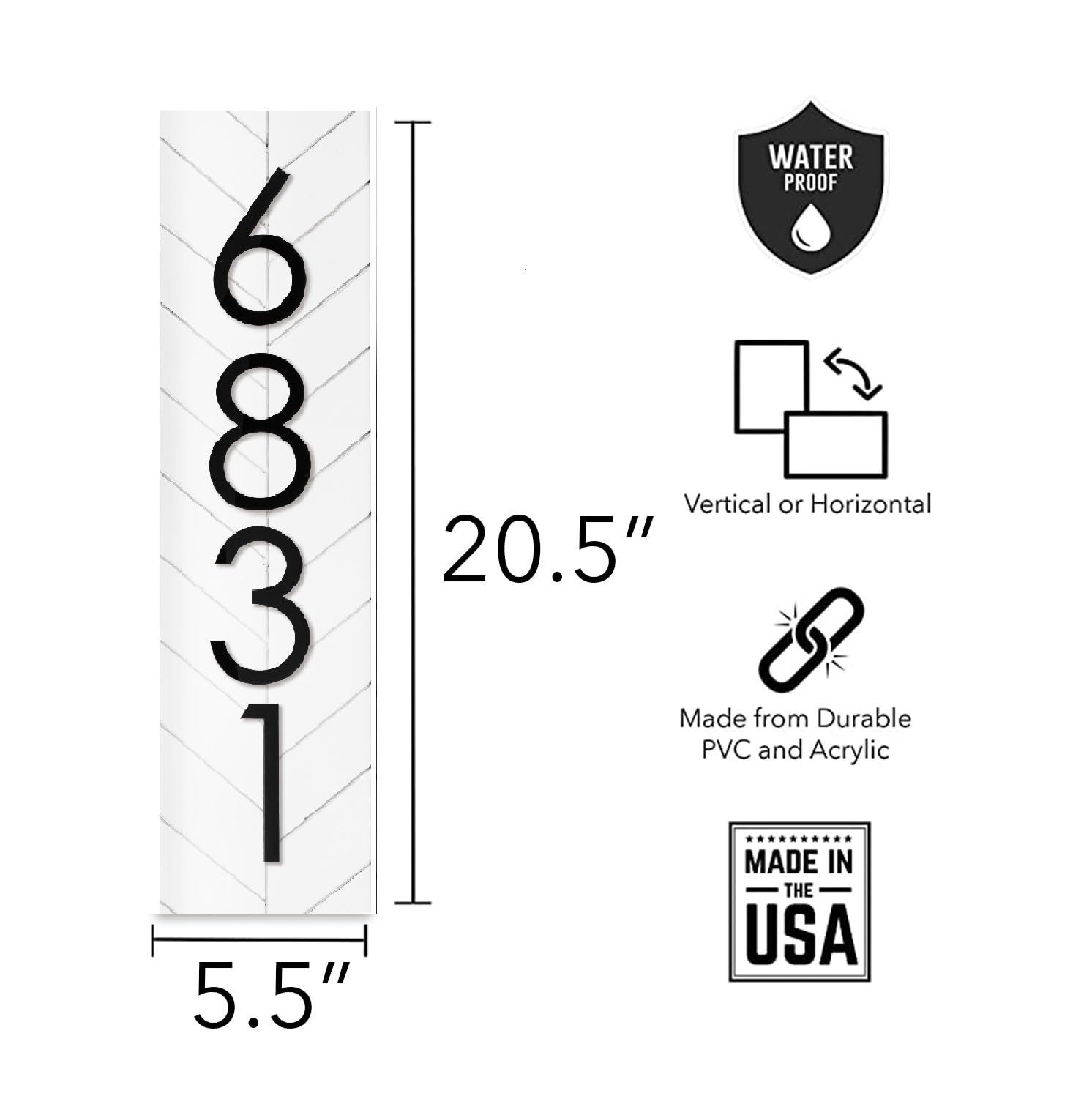 Chesapeake weatherproof PVC acrylic address plaque