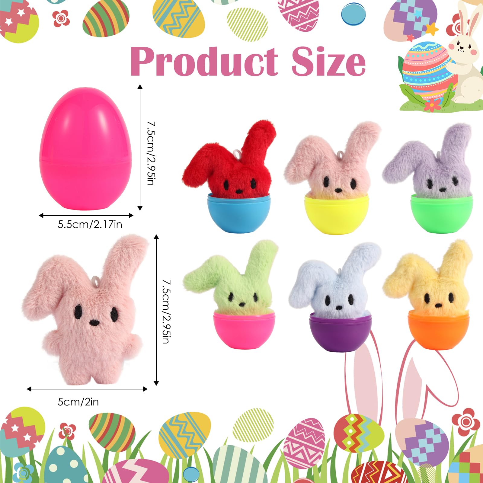 Pink CHHOEAV plush bunny inside egg close up