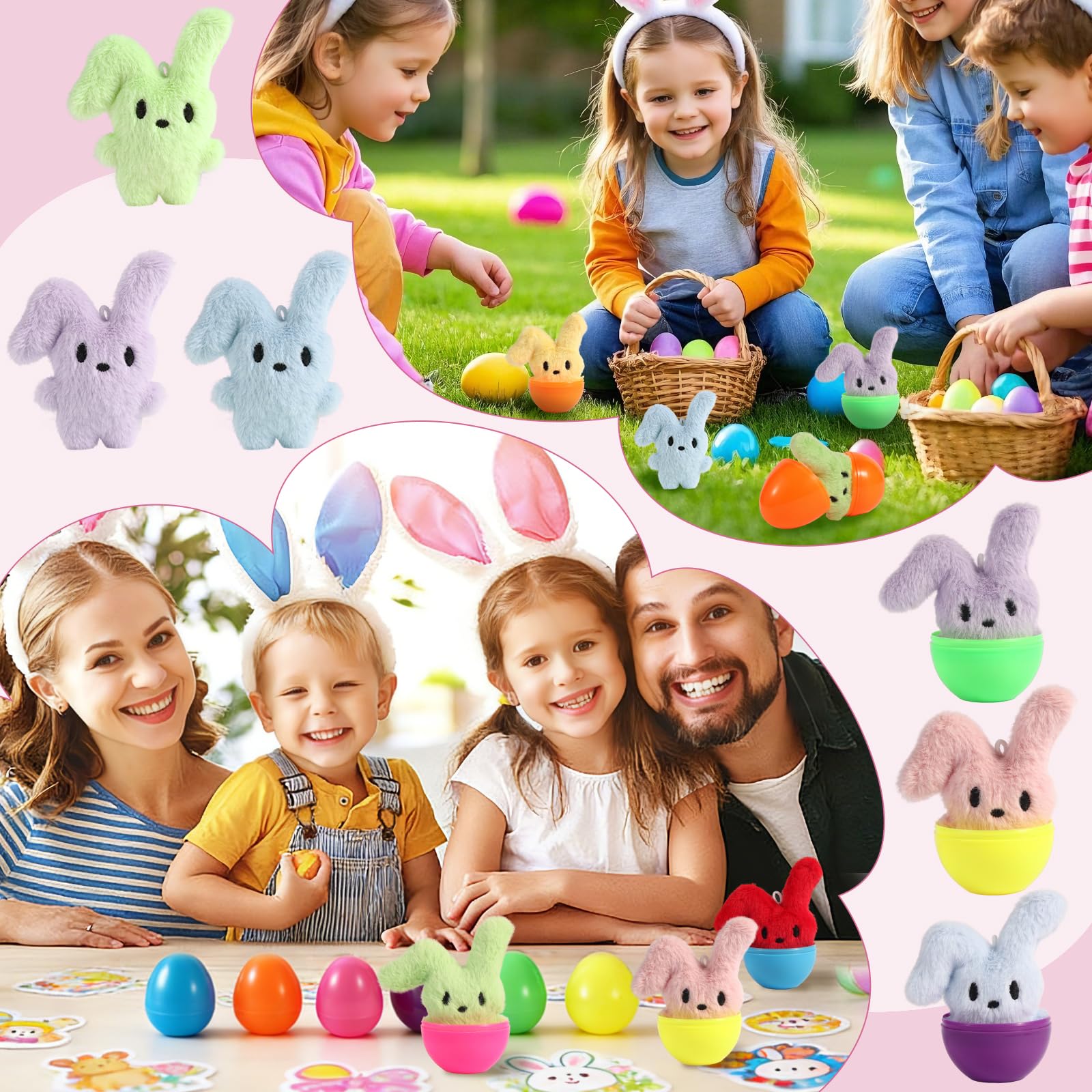 Green CHHOEAV plush bunny inside egg close up