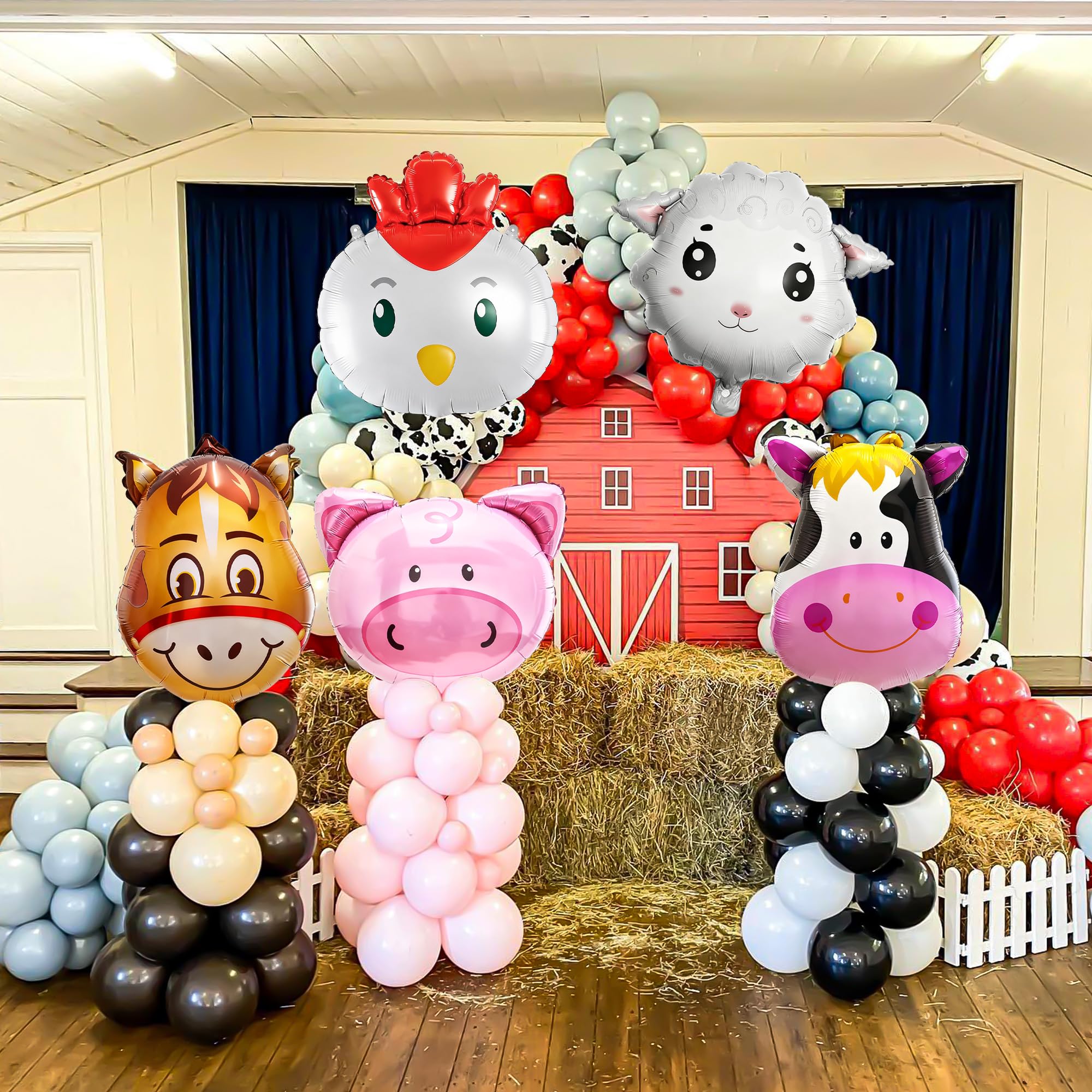 Mylar farm animal balloons for party