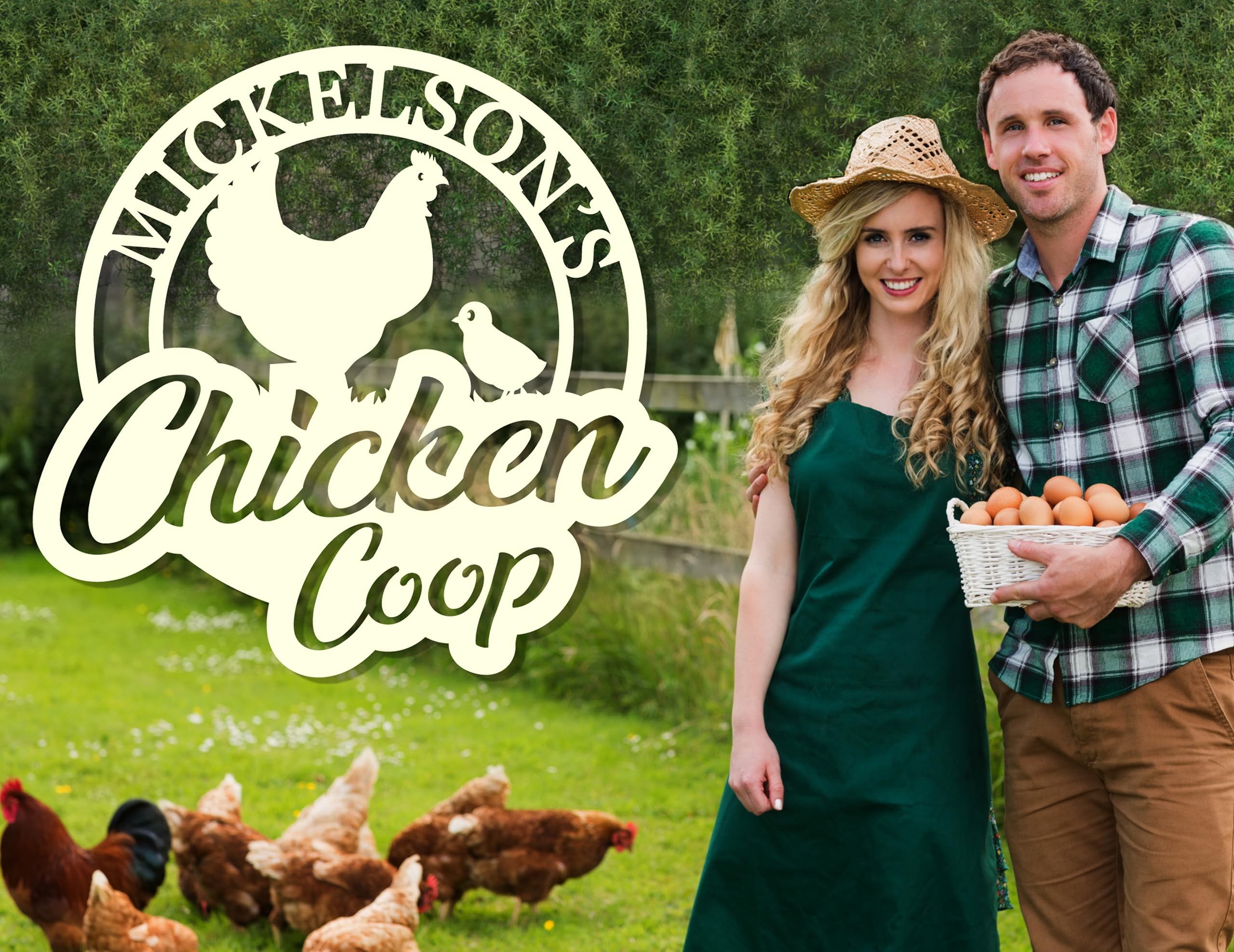 Farmhouse Decor Chicken Coop Sign for Outdoor Use