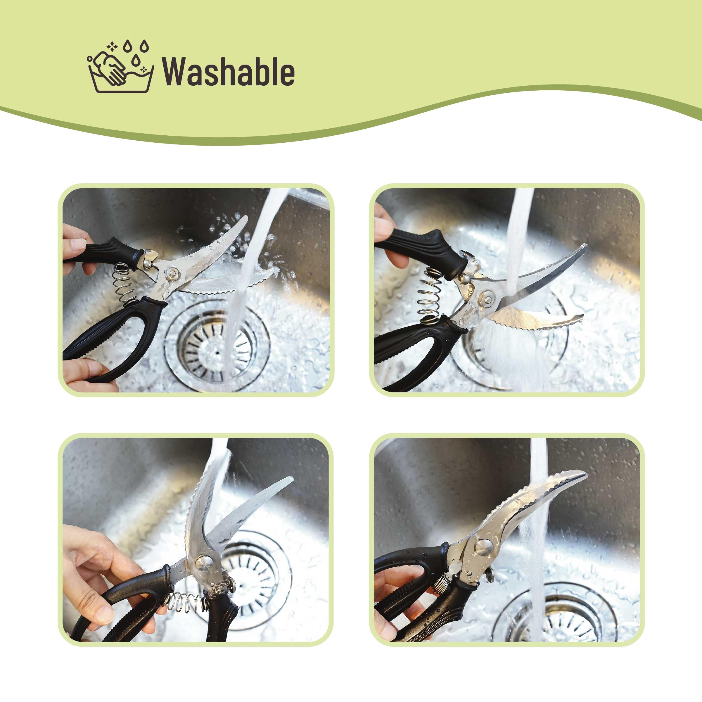 Heavy-duty lock on poultry shears for safe storage