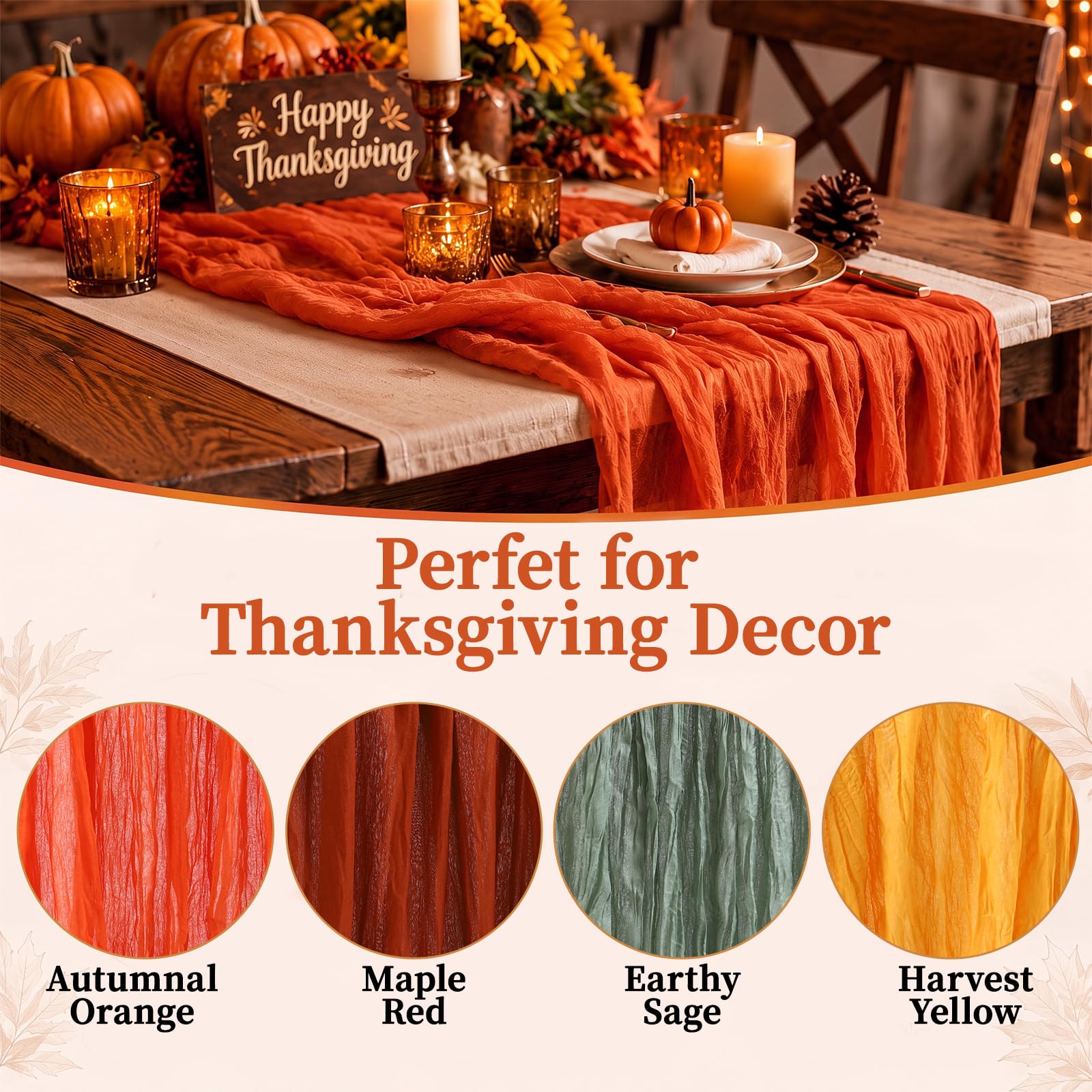 Chicplaid 35x120 cheesecloth table runner product image