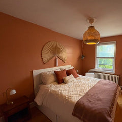 Ivory 47 inch boho Asian wall decor fan