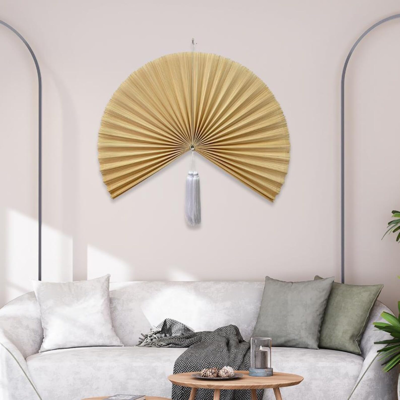 Lightweight durable foldable bamboo wall fan
